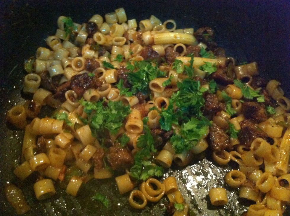 add cilantro and mix