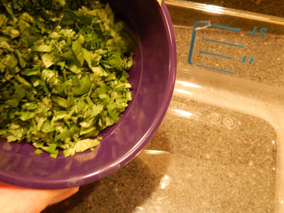 Add cilantro to your marinade container