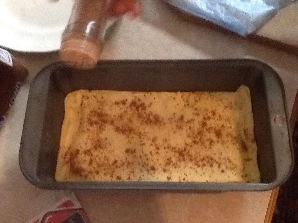 Add cinnamon and dab with beaten egg.