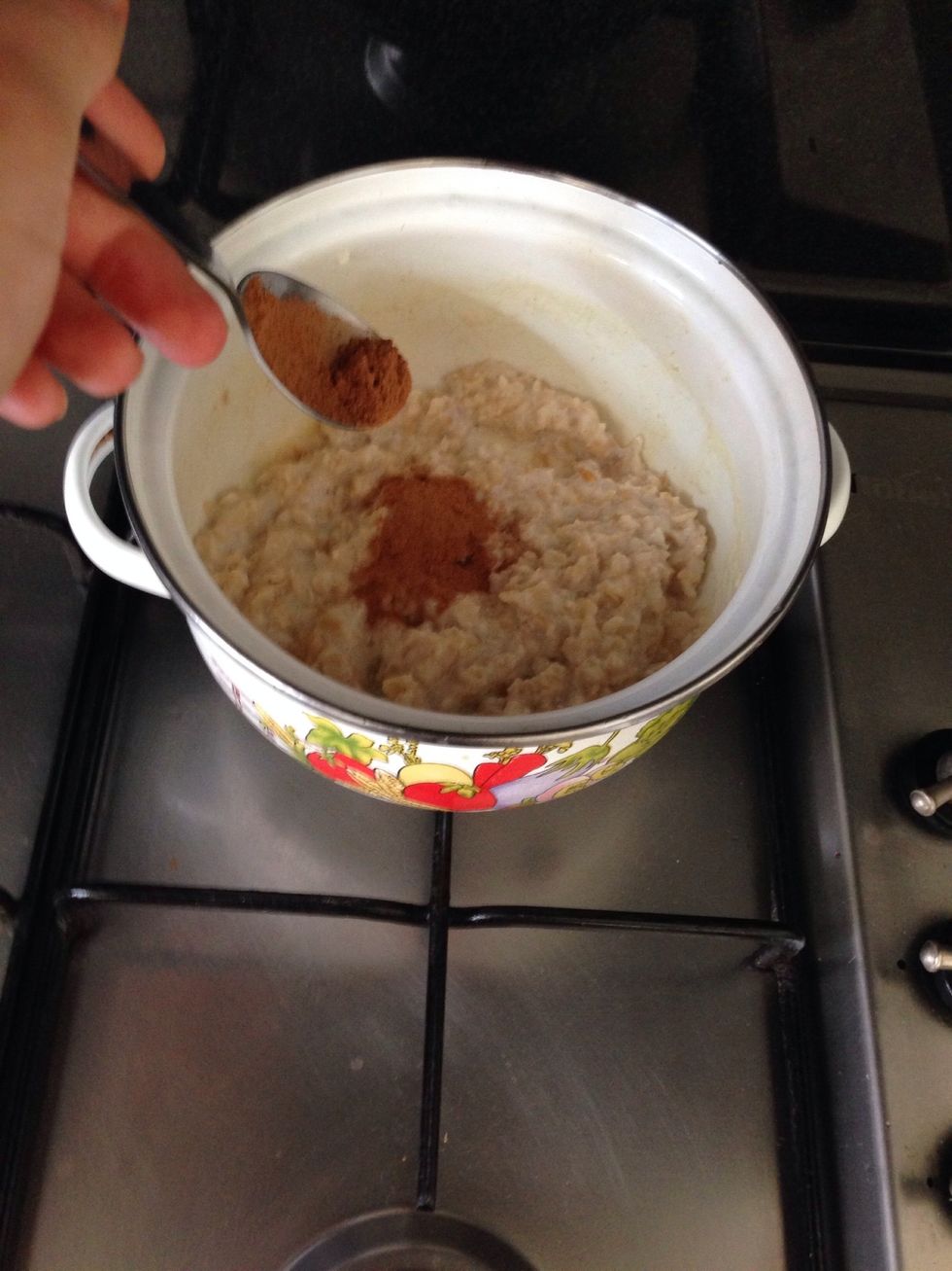 Add cinnamon and honey.