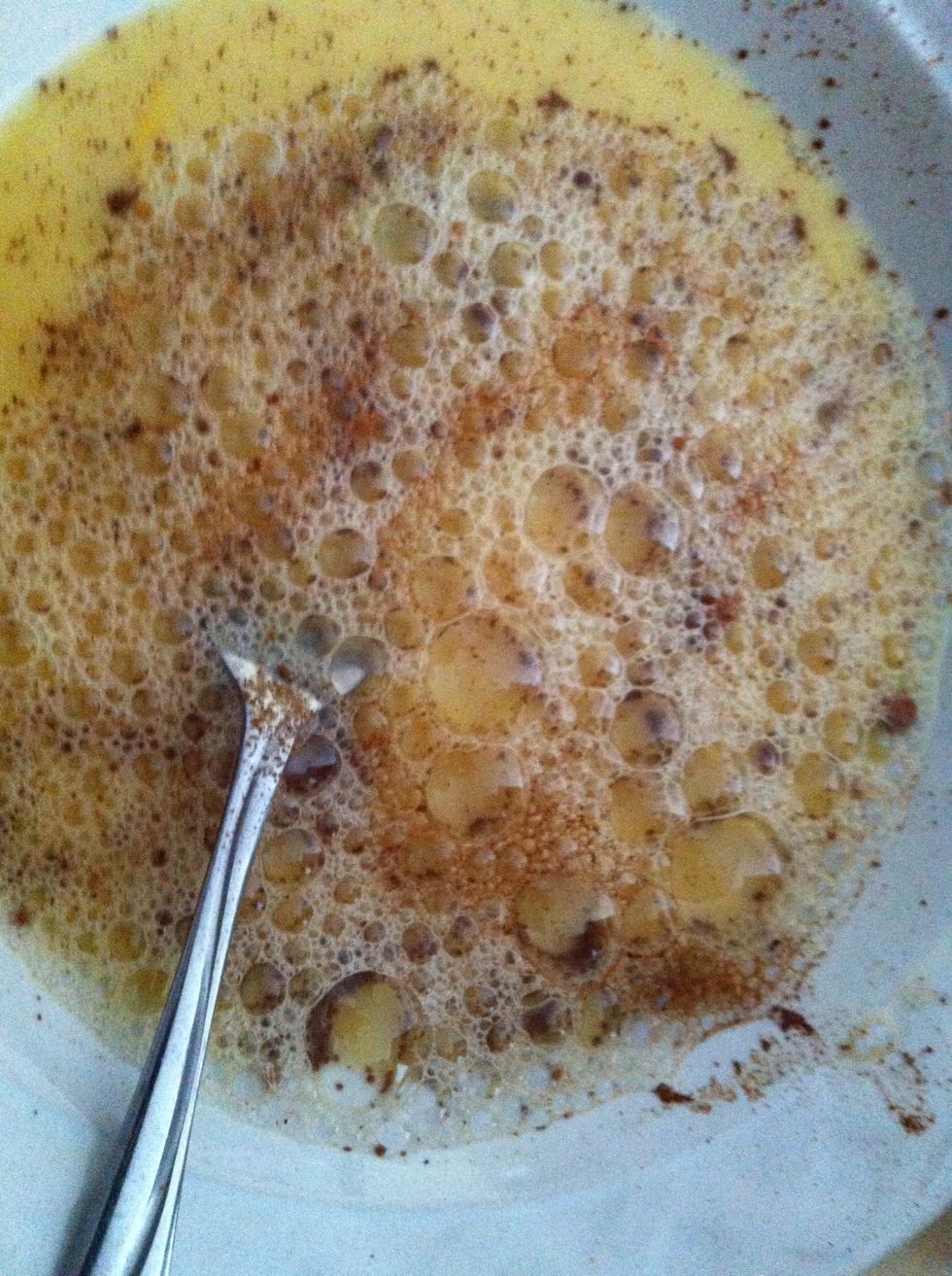Add cinnamon and mix well