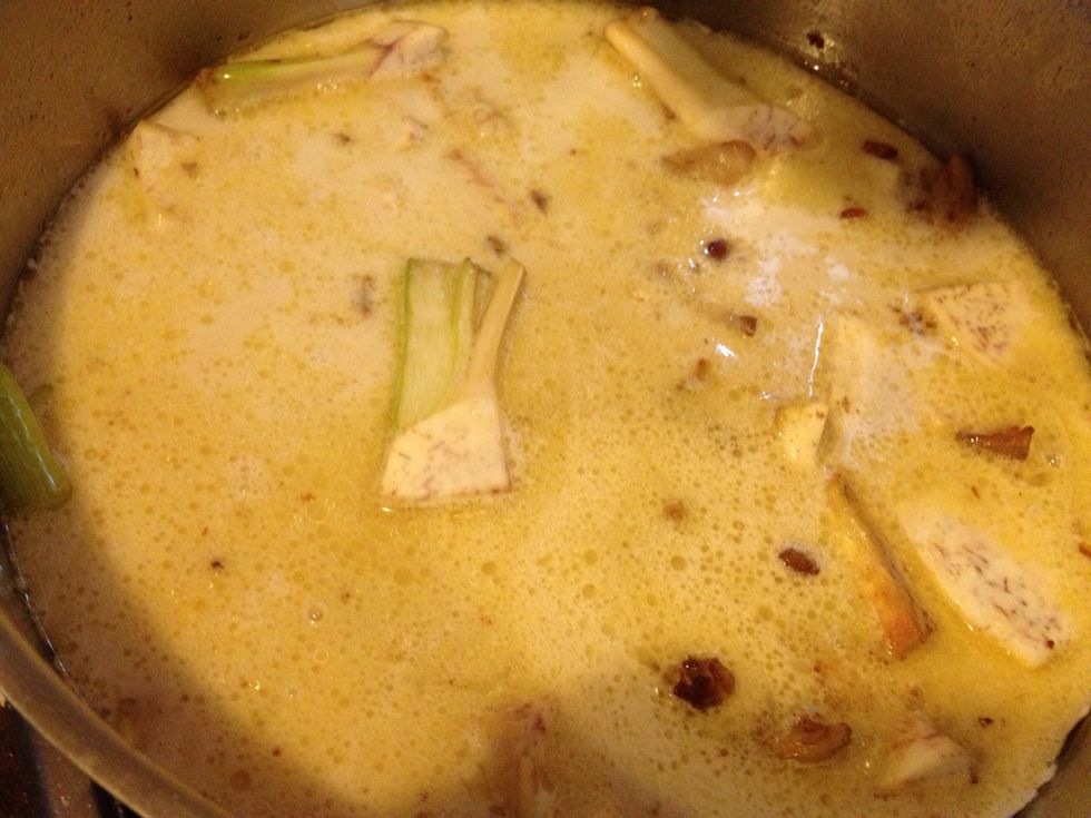 add coco milk and taro bulb