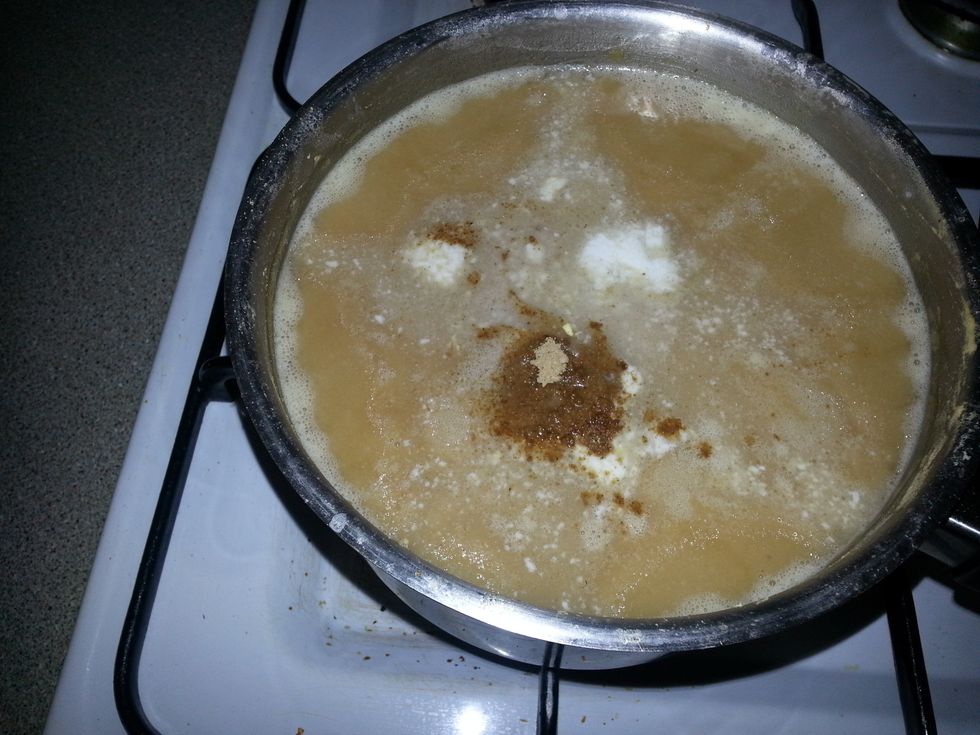 Add coconut milk and before it comes to boil, remove from fire and set aside