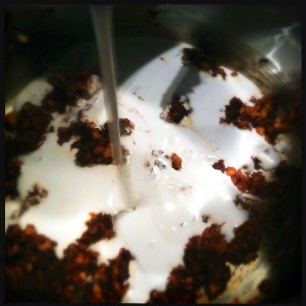 Add coconut milk and stir.