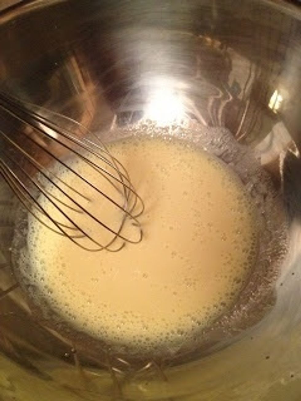 Add coconut milk, orange juice, and apple cider vinegar. Wisk these ingredients together and set aside until the mixture curdles.