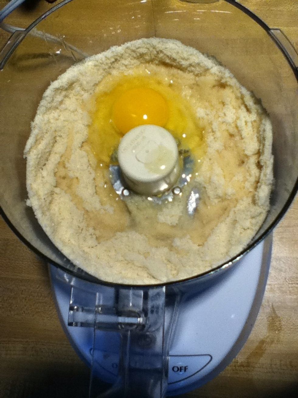 Add coconut oil and egg.