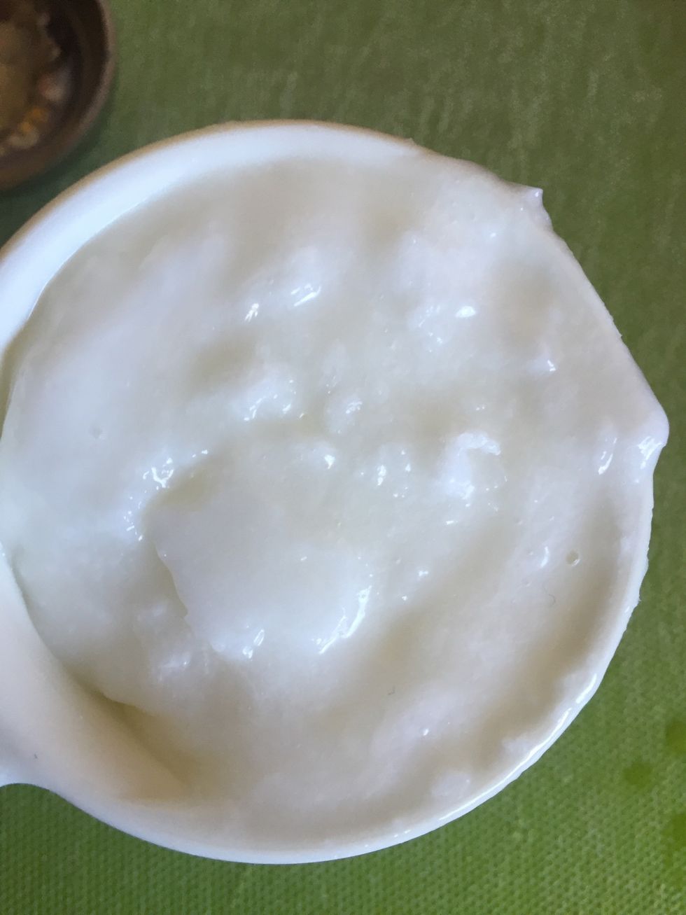 Add coconut oil to a 1/4 cup and add it to a blender