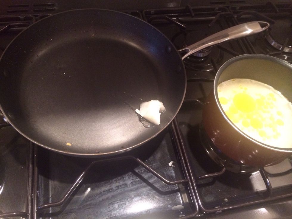 Add coconut oil to pan