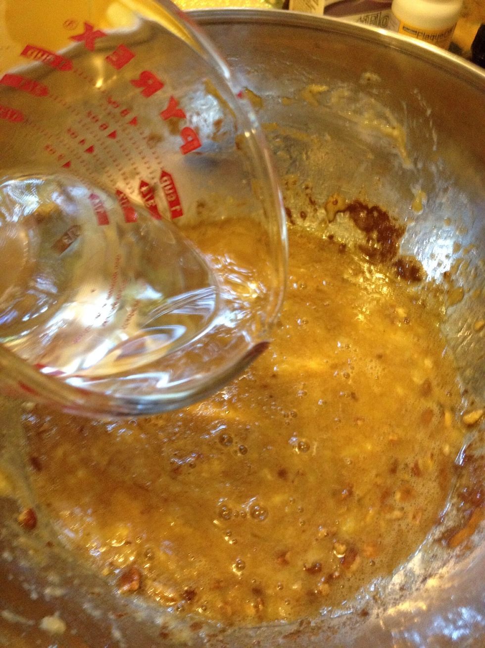 Add coconut oil to the recipe. Stir everything up really well one last time.