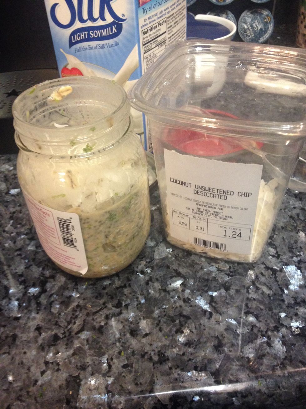 Add coconut or honey (or both) or whatever toppings you like, give it a final shake, and then pop it in the fridge. Enjoy in the morning! No worries \ud83c\udf3a