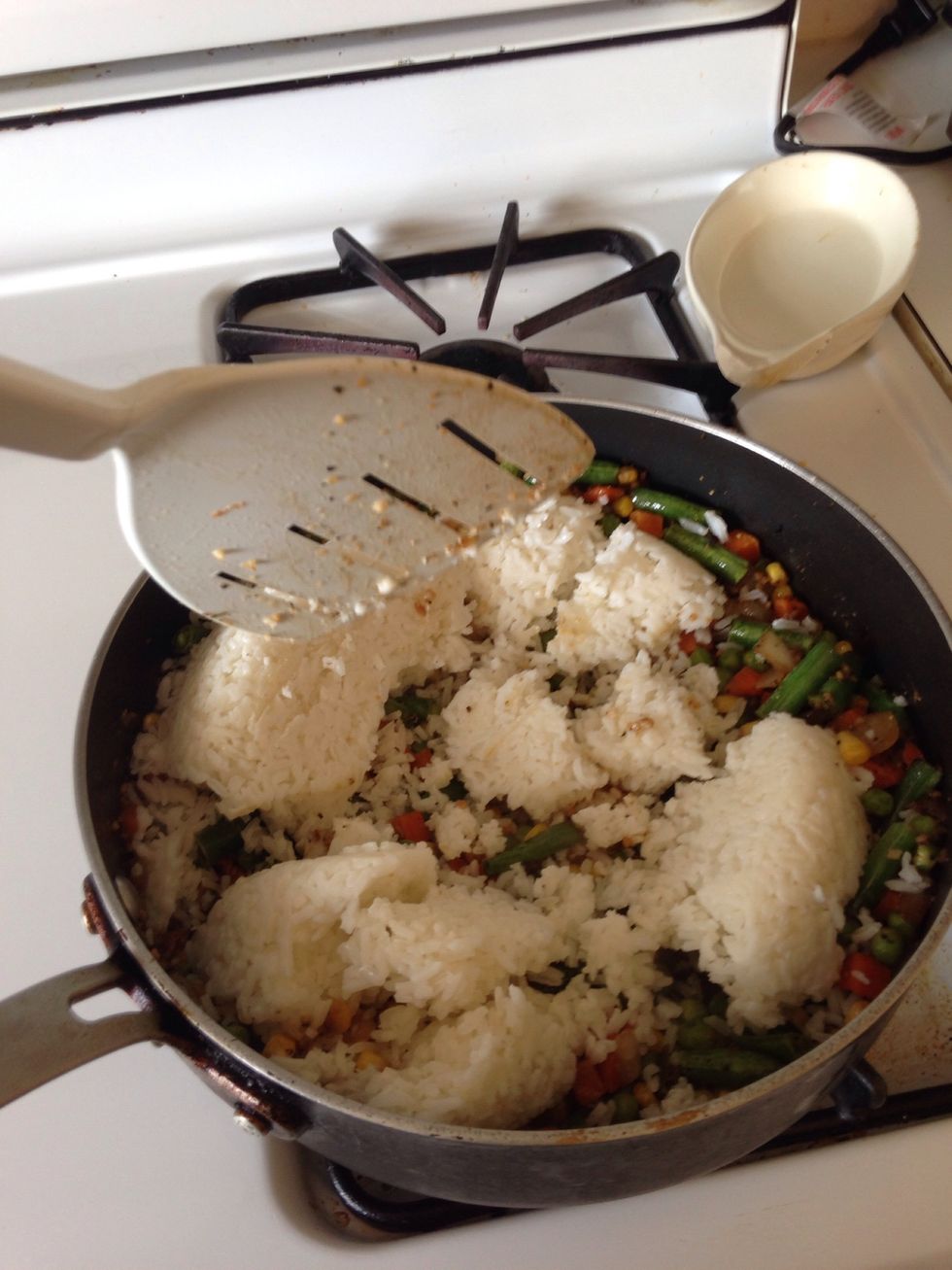 Add cold cooked rice