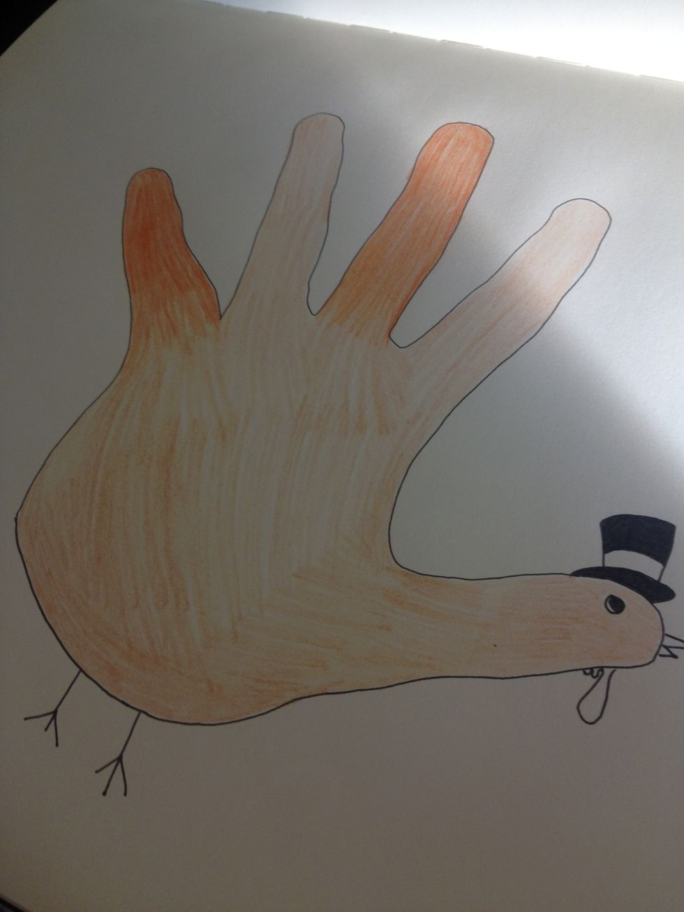 Add color to the fingers, I mean feathers.