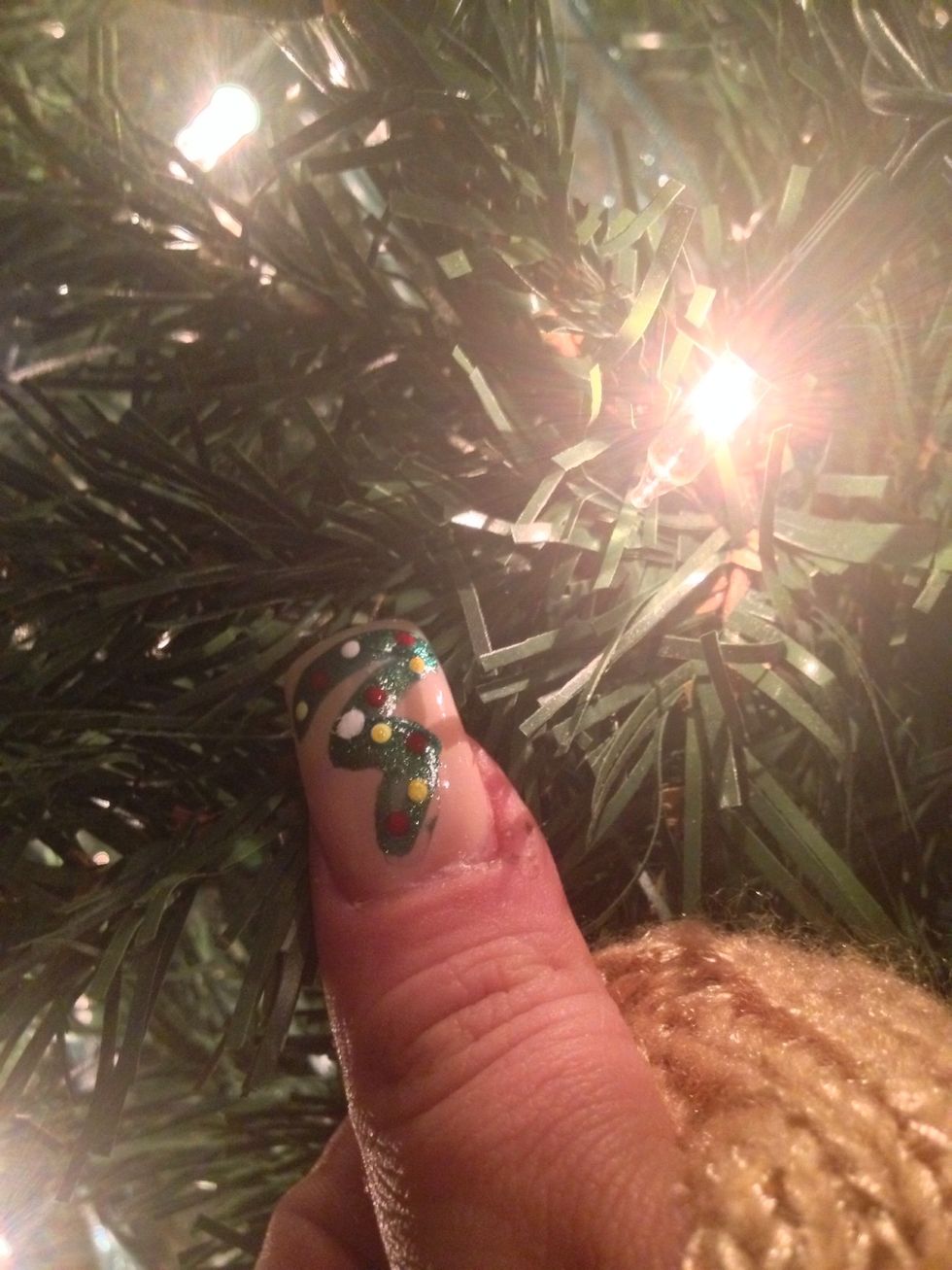 Add colorful dots for ornaments.