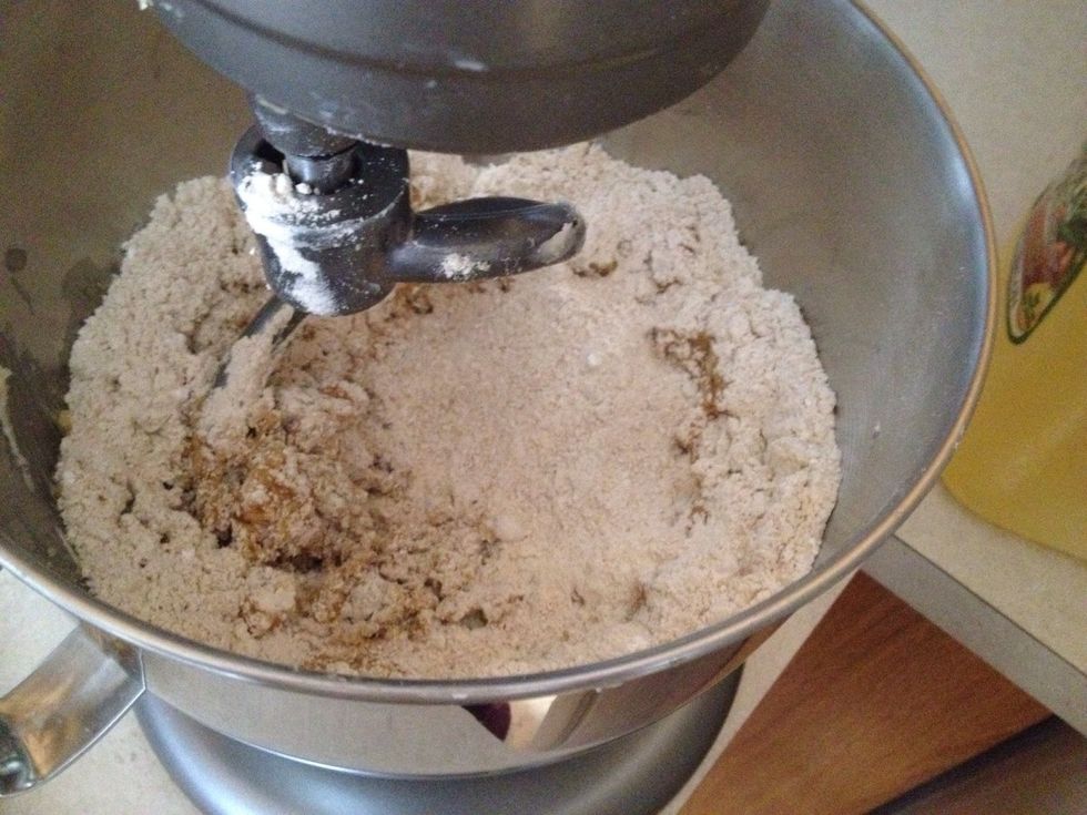 Add combined flour, cinnamon , salt and mix it well