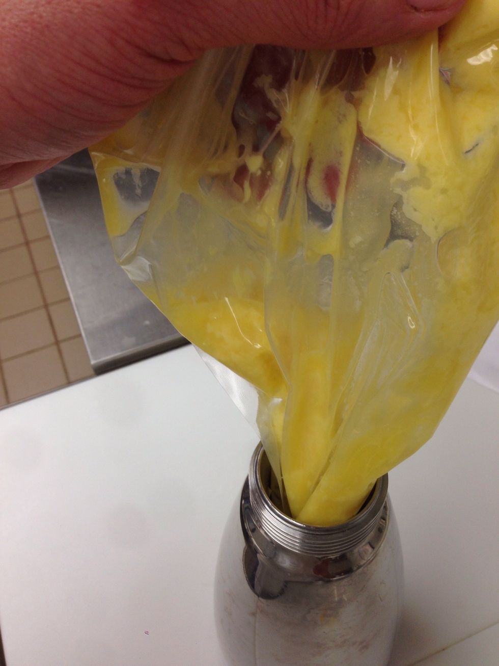 Add contents to your whipping siphon.