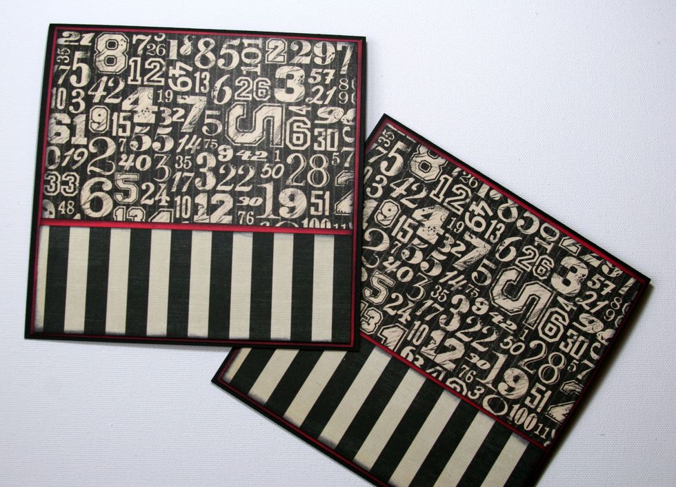 Add contrasting pattern band 2 x 5 3/4 " at the bottom with red border to separate the patterns.