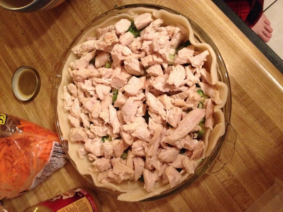 Add cooked chicken breast.