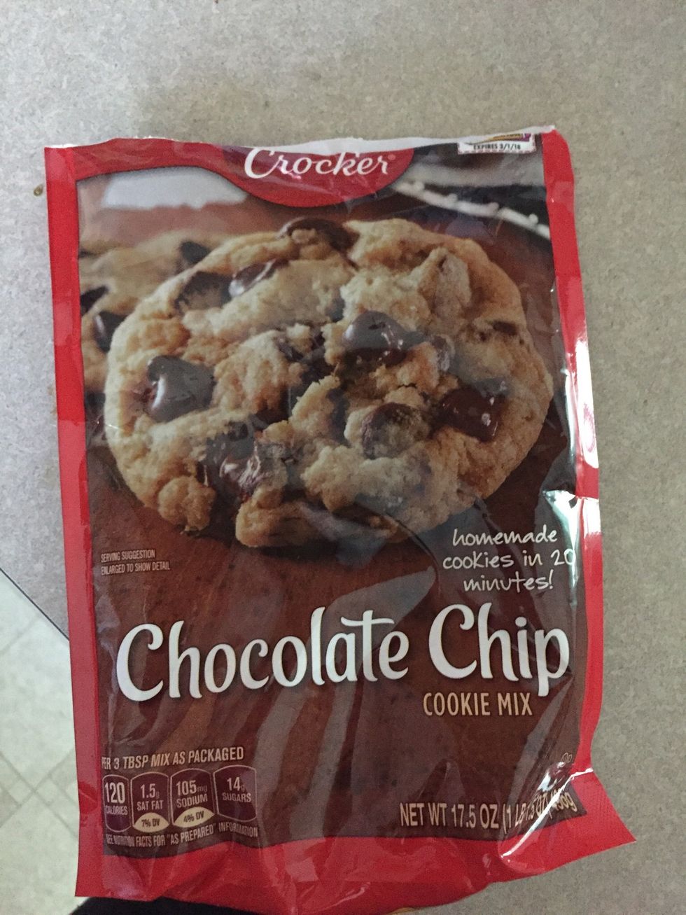 add cookie mix into a mixing bowl