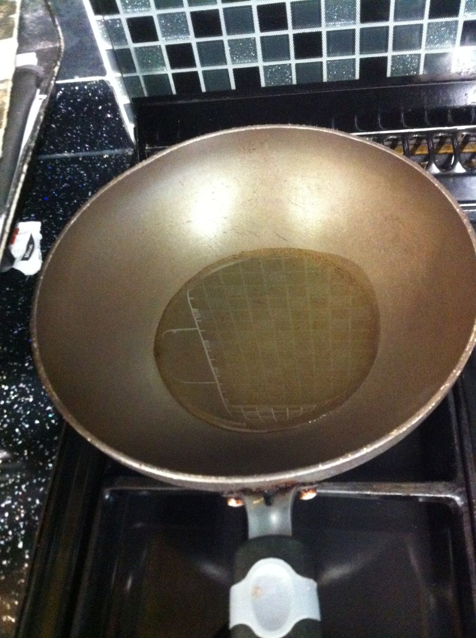 Add cooking oil to pan