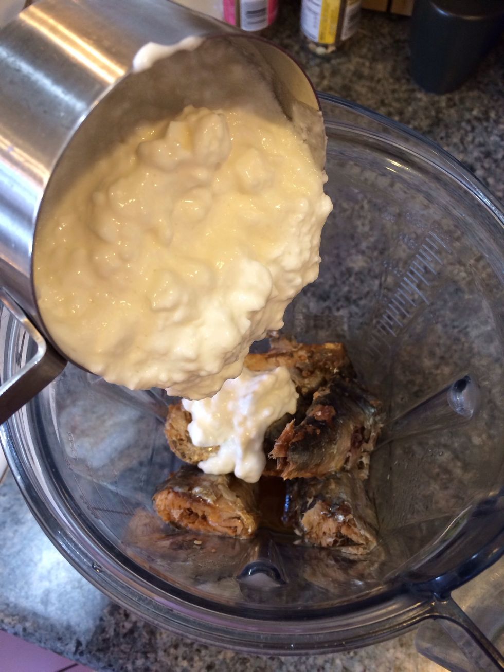 Add cottage cheese. FYI, 7 oz is a little less than a cup!