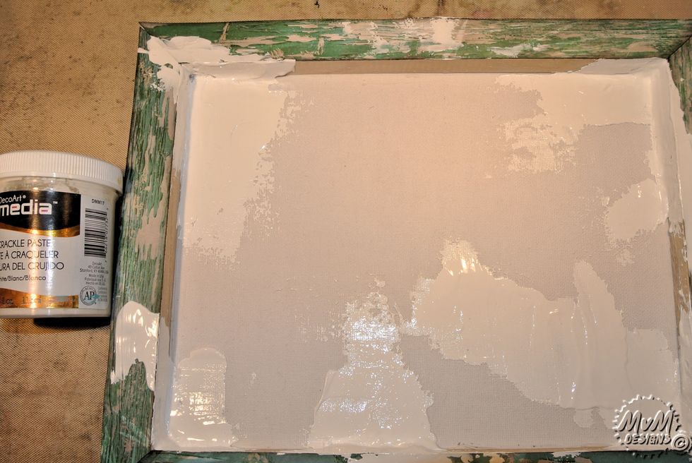 Add crackle paste on several spots and leave it to dry.