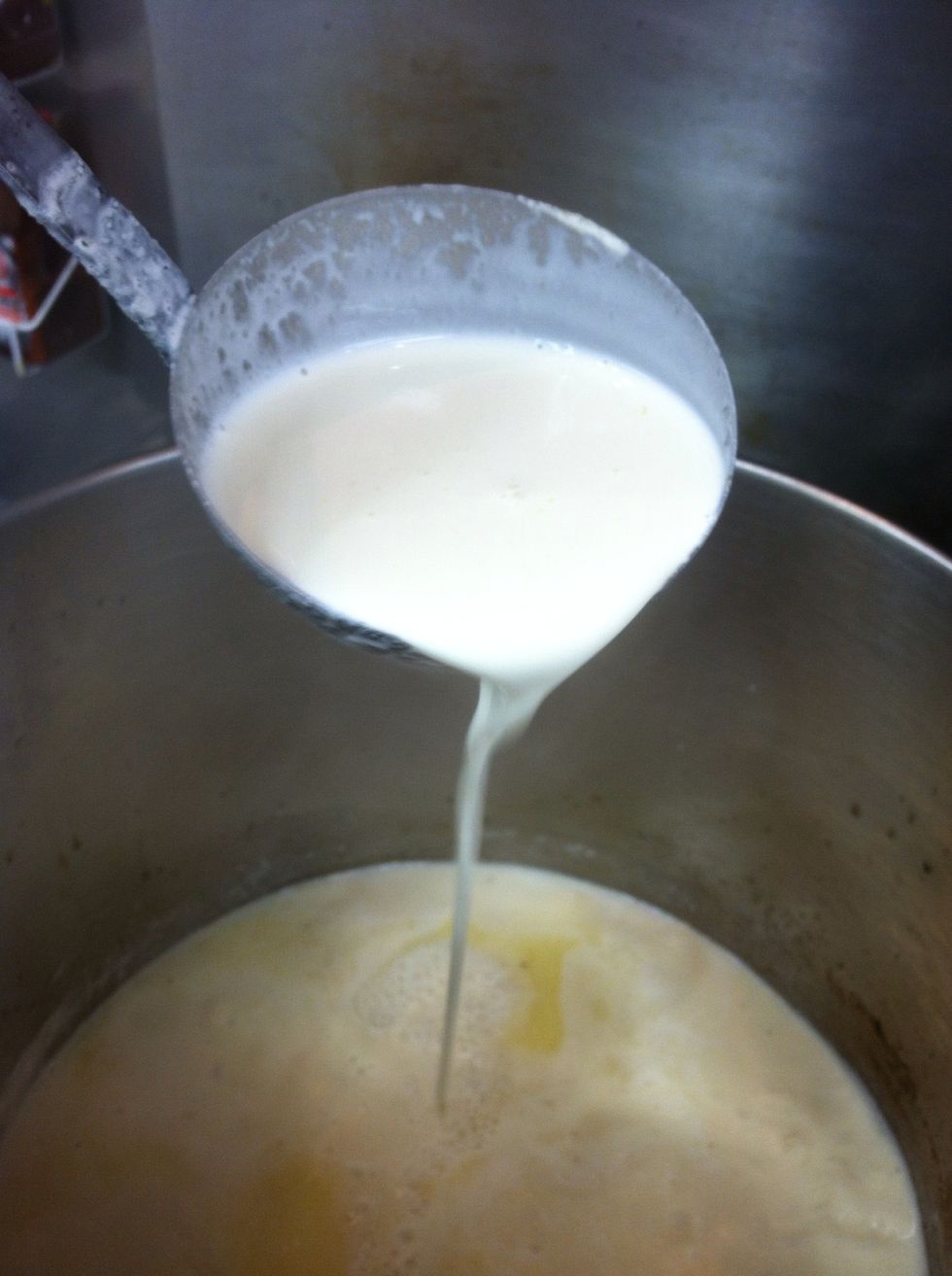 Add cream and bring back up to temp also reduce to thicken