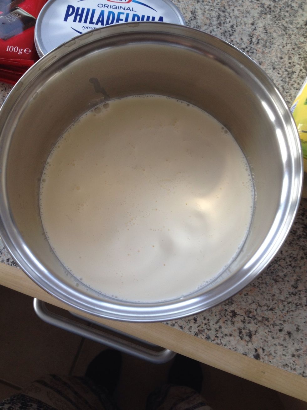 Add cream and honey to a pot