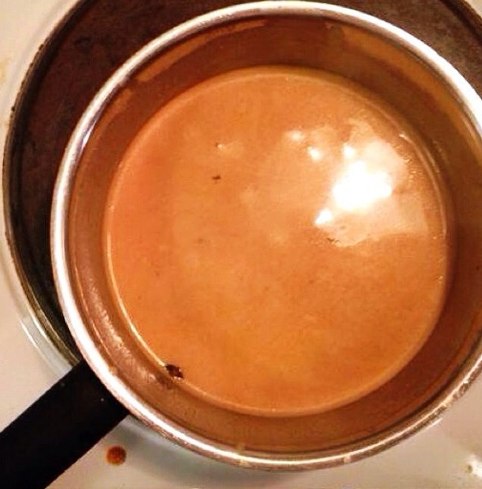 Add cream, beef broth/stock and possibly some soy and a thickener.