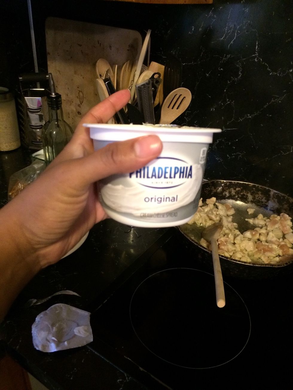 Add cream cheese and stir!