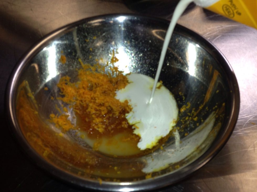 Add cream to mixture