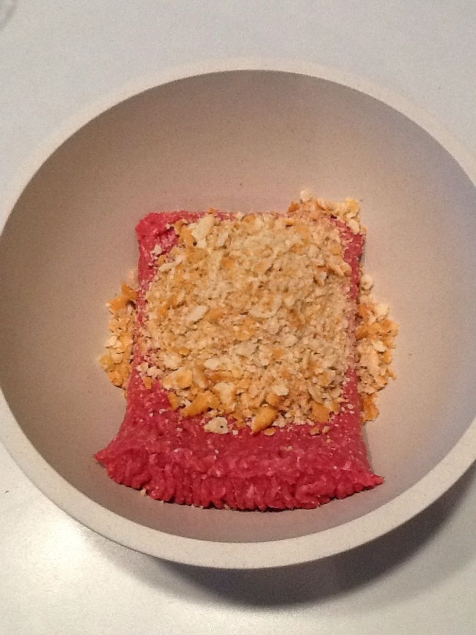 Add crumbled Ritz crackers.