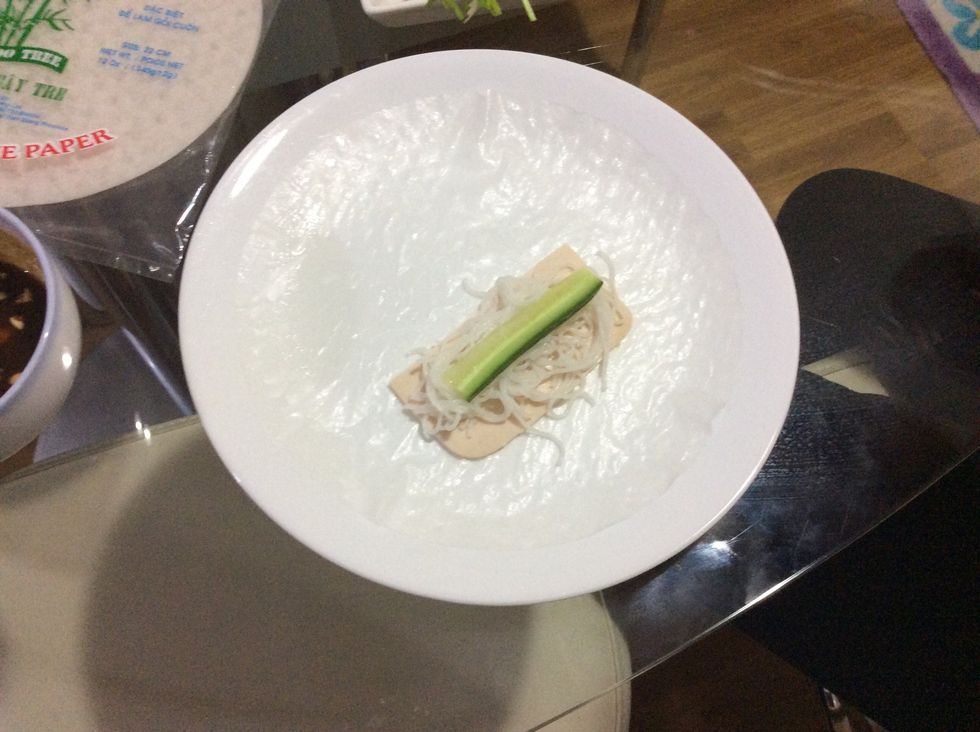 Add cucumber on top of that