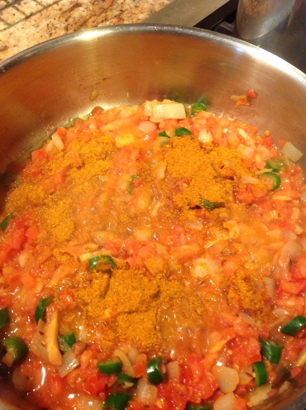 Add curry powder (or sambhar powder).