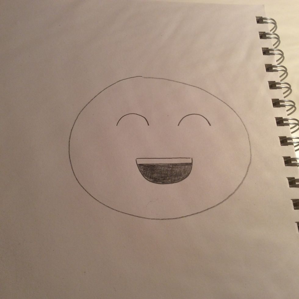 Add curved lines for eyes.