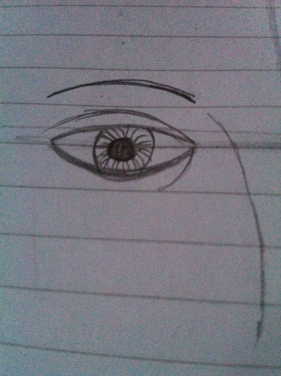 Add detail on the eyelids and under the eyes