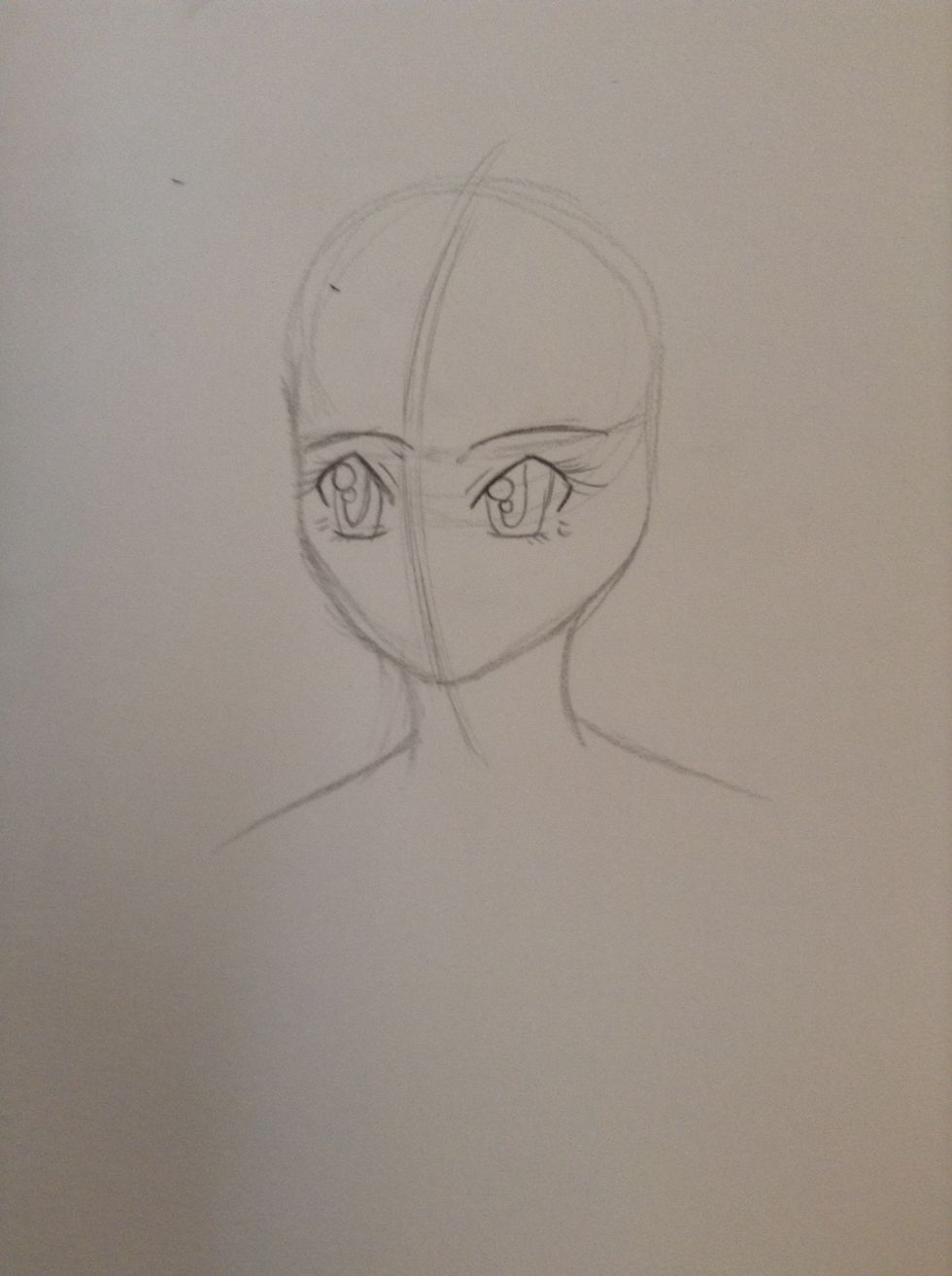 Add details to the eyes, which is the shines and pupil. Remember not to add too many shines!