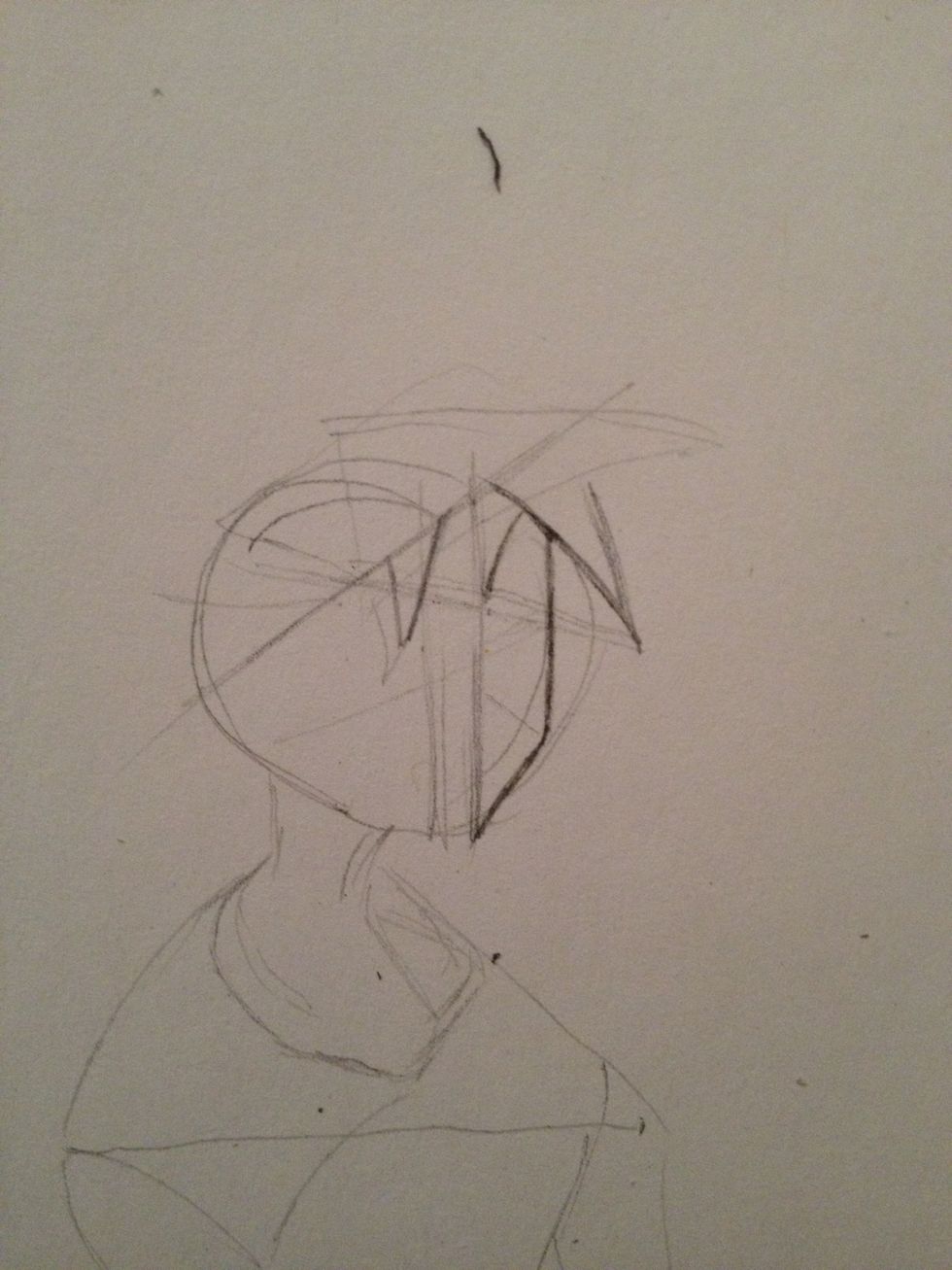 Add diagonal line which represents brim of hat