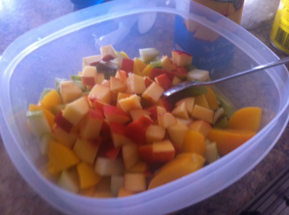 Add diced nectarines.