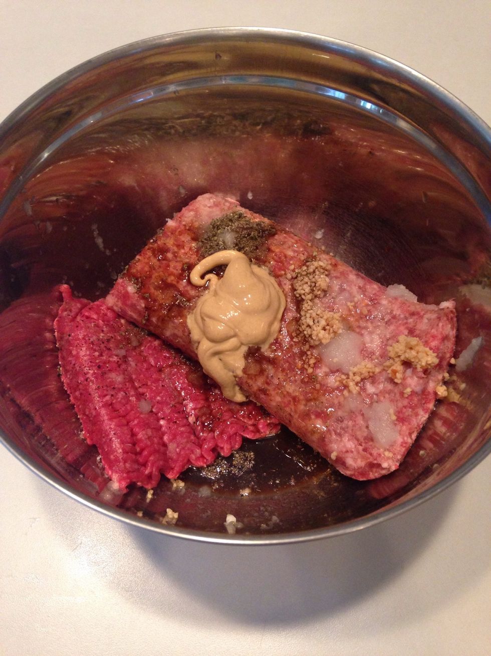 Add Dijon mustard and garlic.