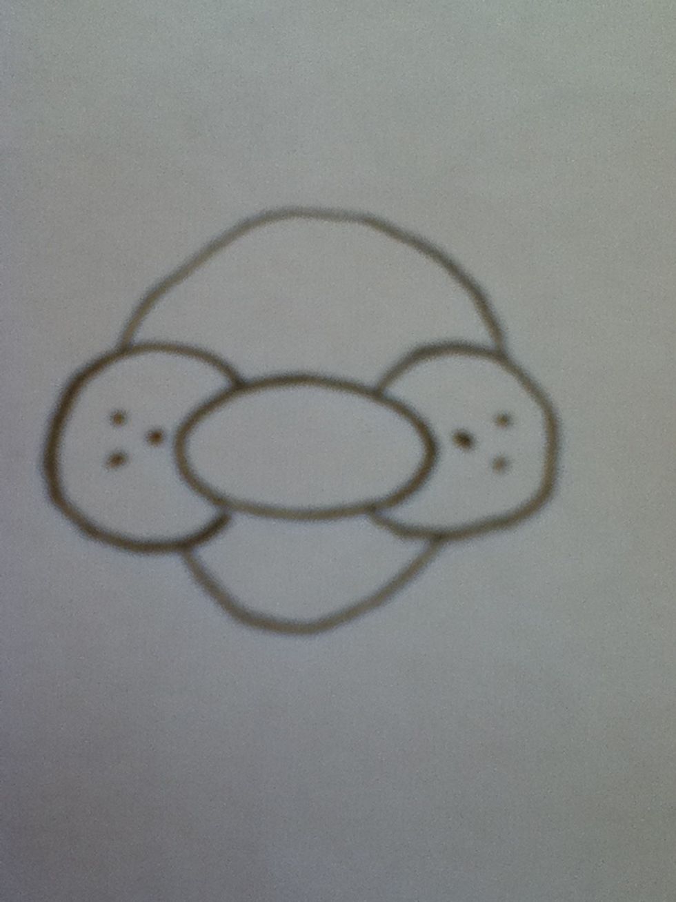 Add dots on the cheeks. These are the wiskers.