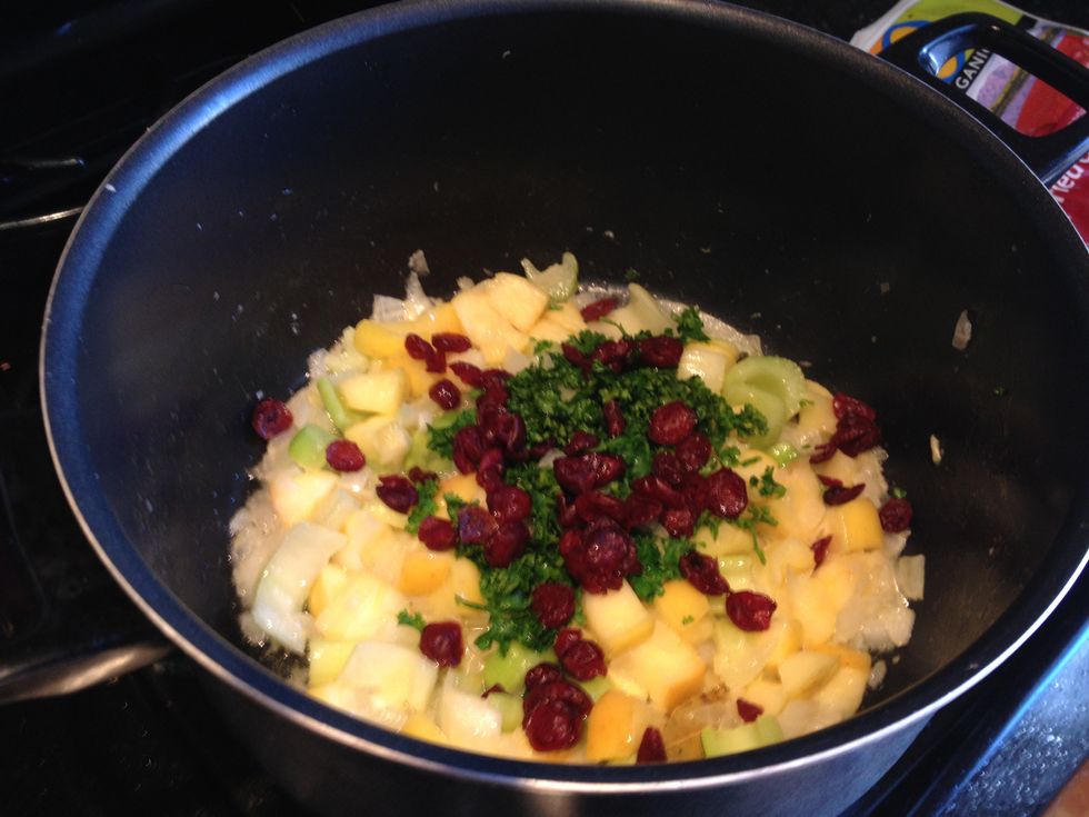 Add dried cranberries