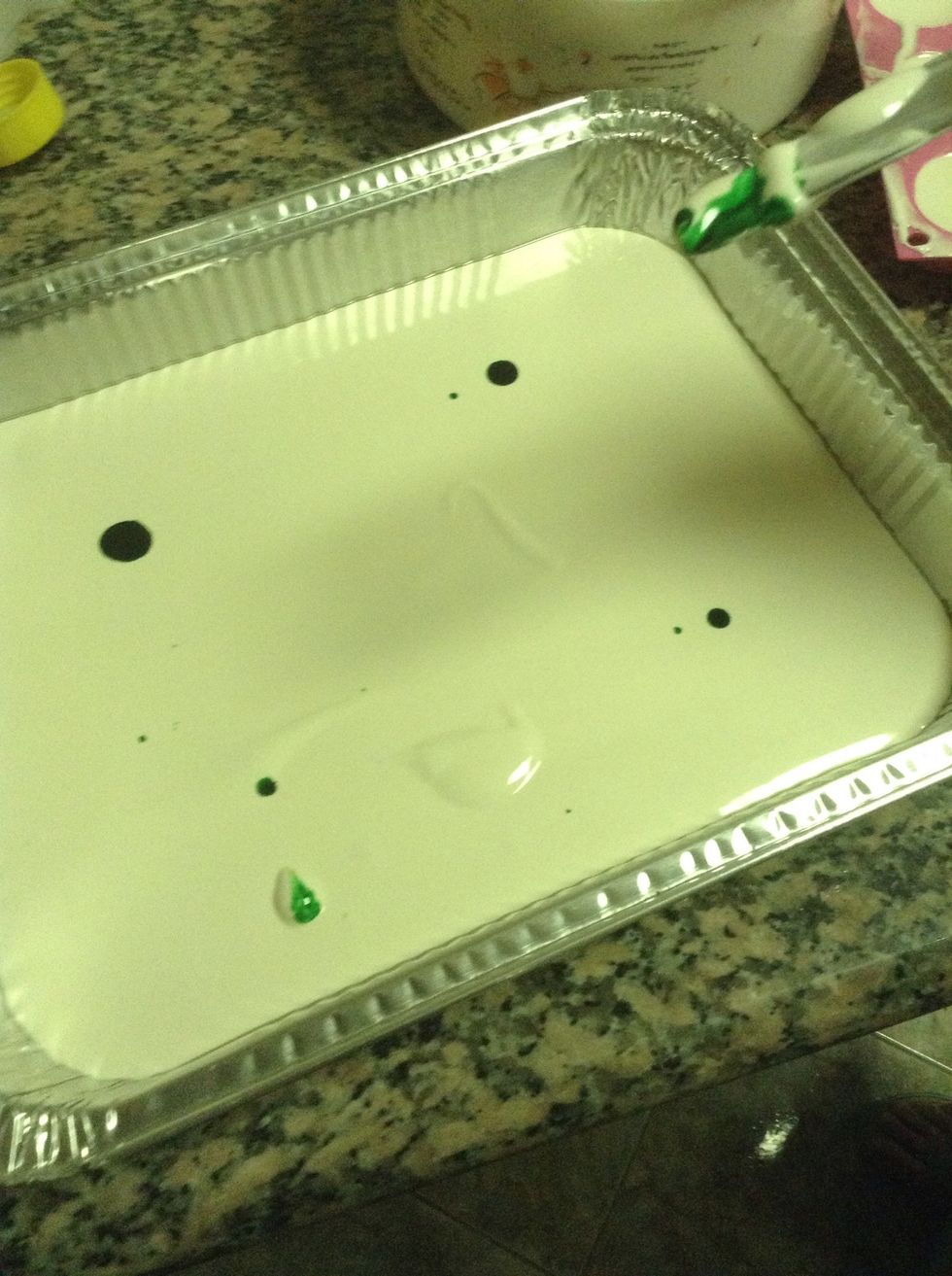 Add drop of your favorite color I wanted red color but my brother insisted on green :)