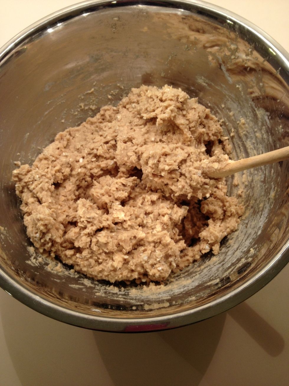 Add dry ingredients and stir to form a smooth dough