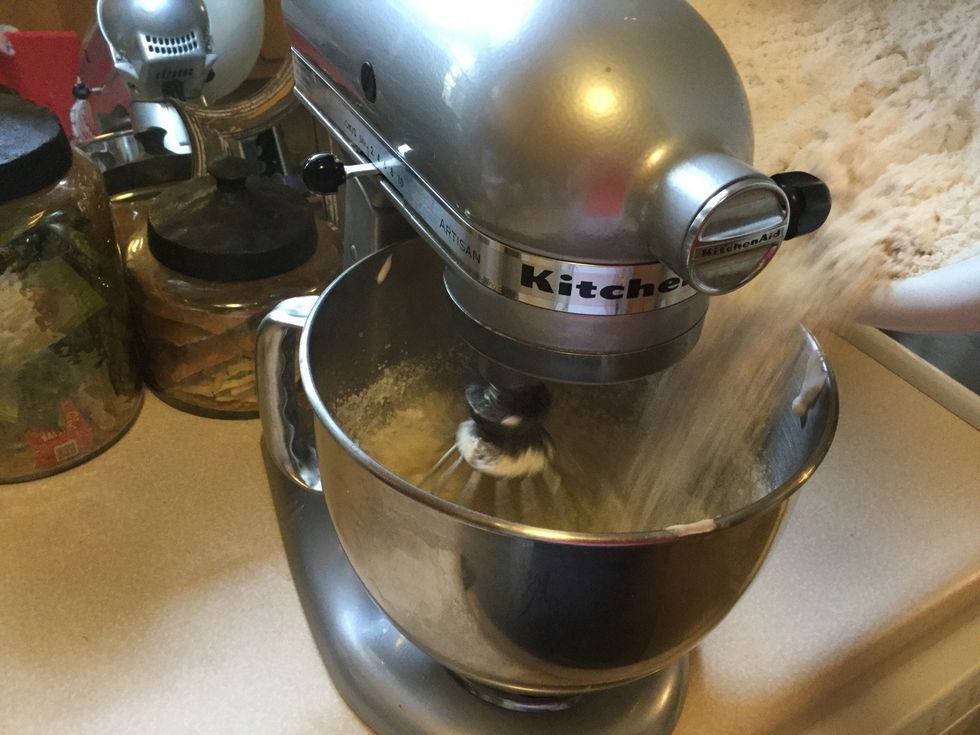 Add dry ingredients into mixer