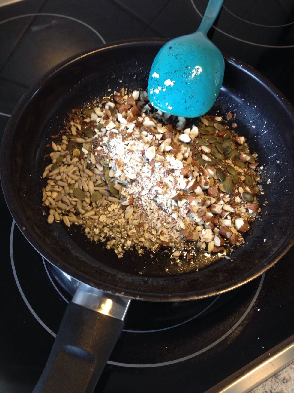 Add dry ingredients to the butter/honey mixture