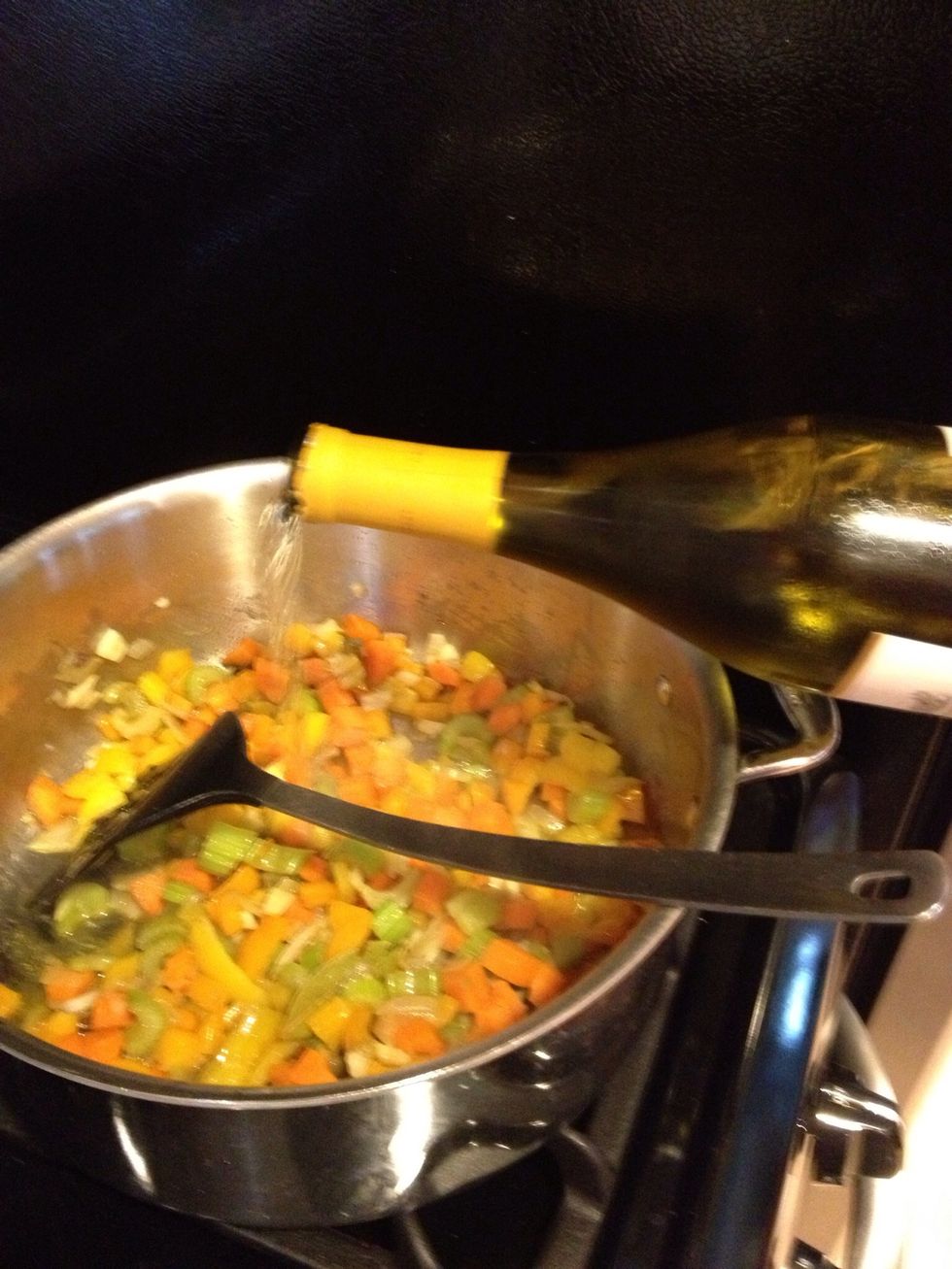 Add dry white wine