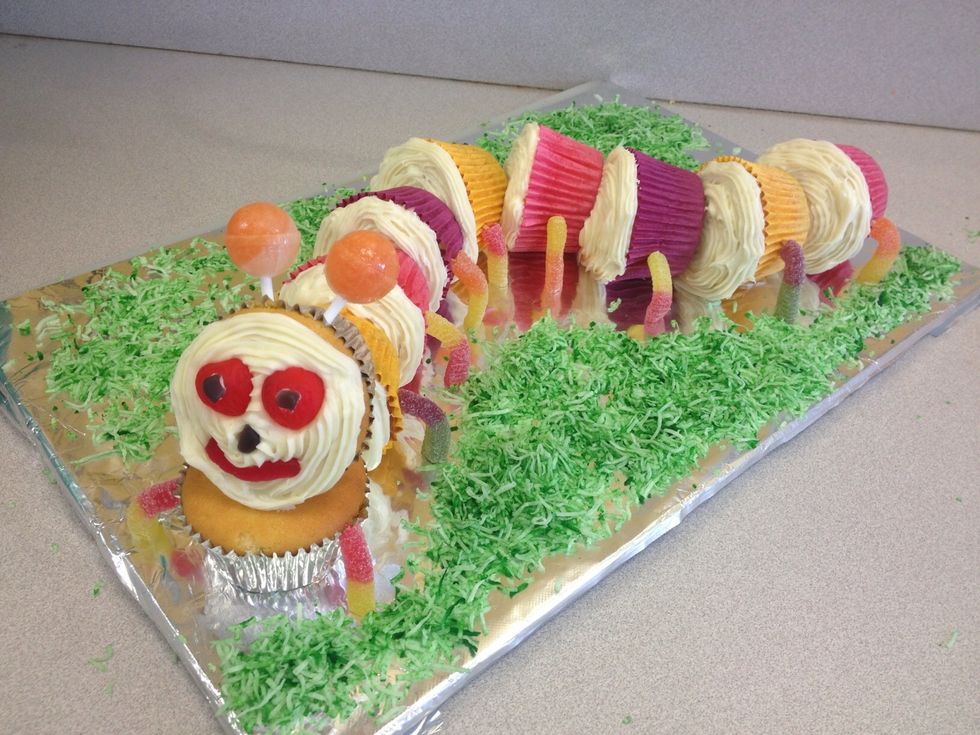 Add dyed shredded coconut for presentation