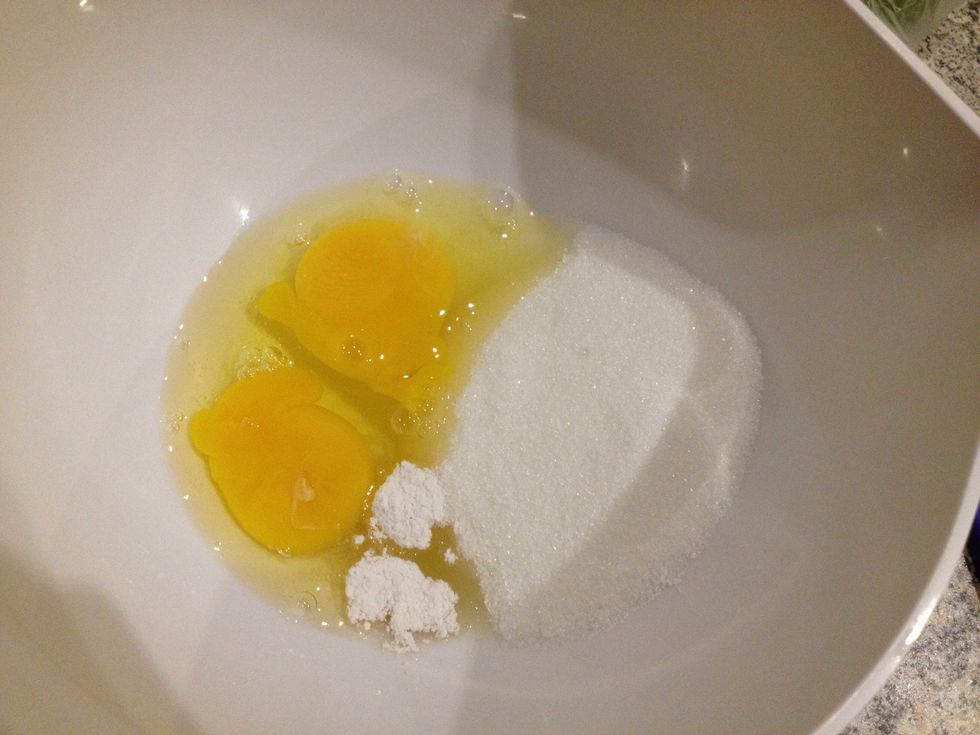 Add egg, sucker and vanilla sucker to a bowl