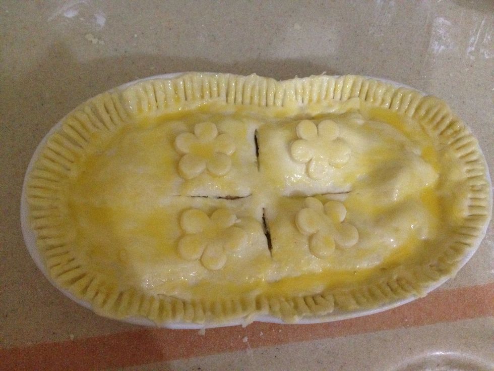 Add egg yolk on top