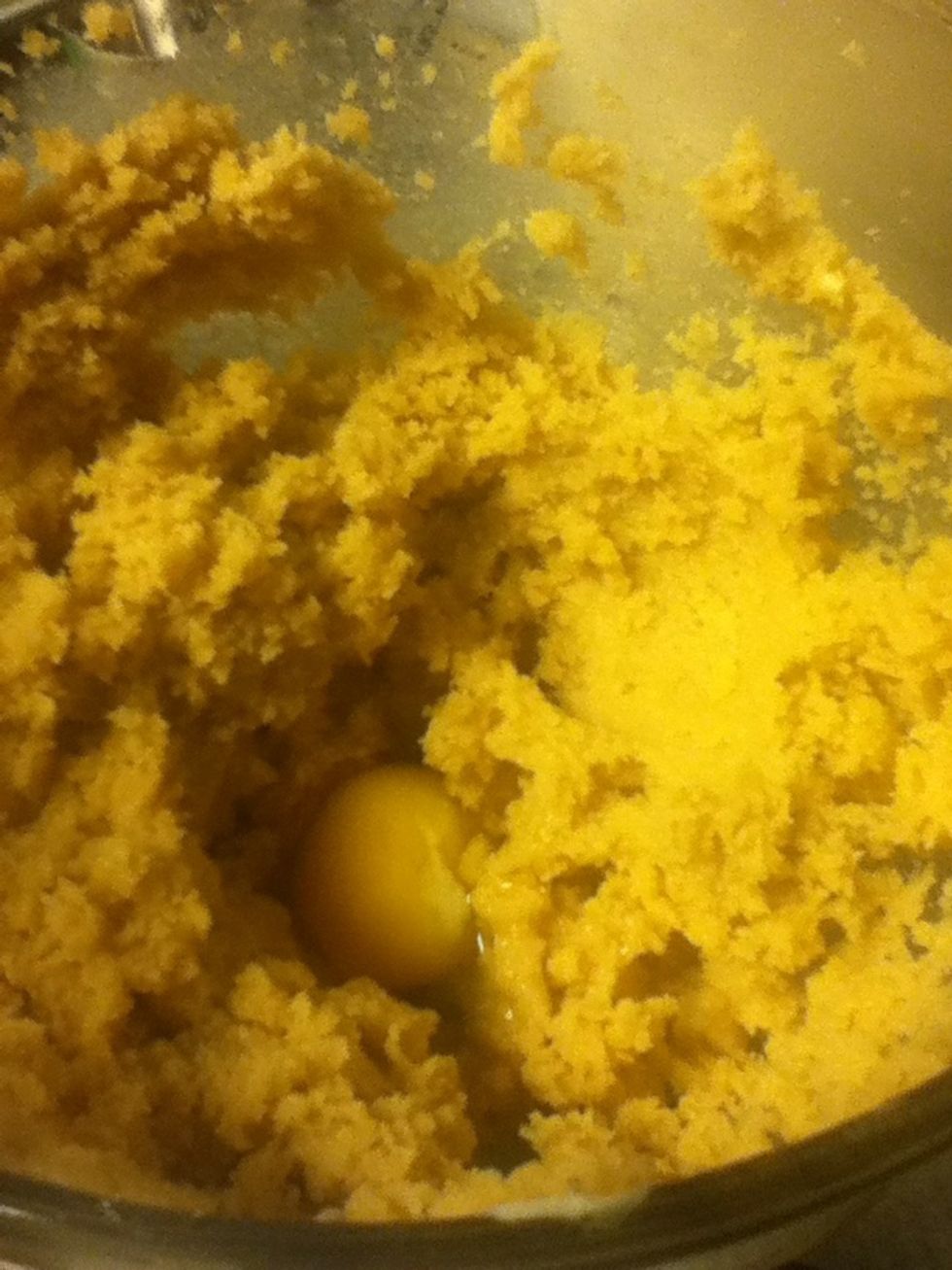 Add eggs 1 at a time.